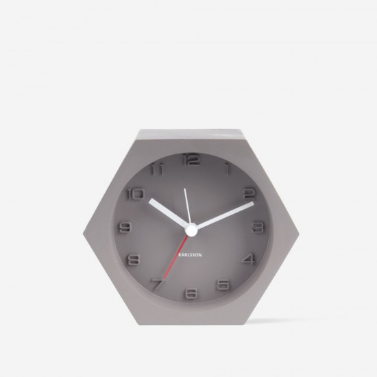 Alarm Clock Hexagon Concrete Dark Grey