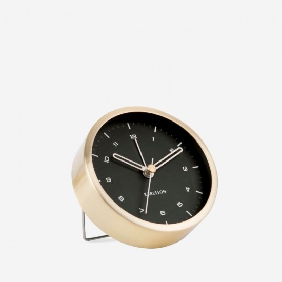 Alarm clock Tinge Steel - Gold with Black Dial [DISPLAY Left]