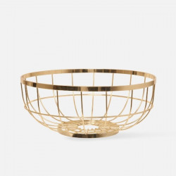 Fruit basket Open Grid metal gold plated