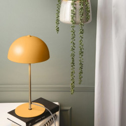 Table lamp Bonnet metal curry yellow