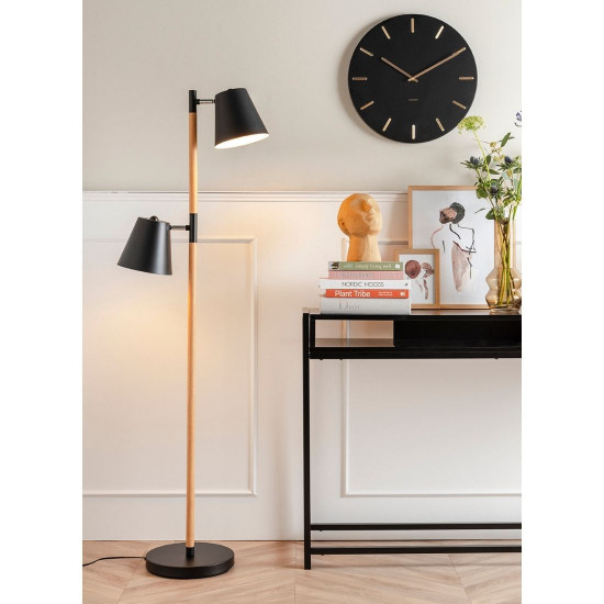 Rubi Floor Lamp, white with wood