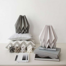 Origami Paper Lamp - Plain Pale Grey