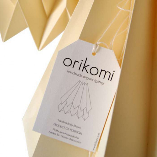 Origami Paper Lamp - Plain Pale Yellow