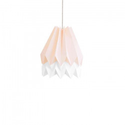 Origami Paper Lamp - Pink with White Stripe